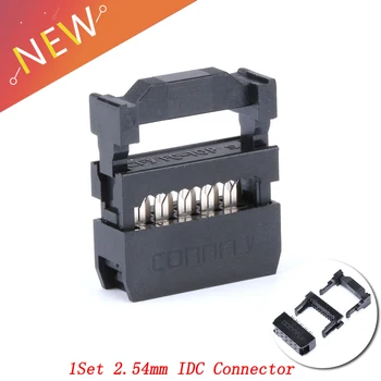 10 комплектов с шагом 2,54 мм, 2x5 контактов, 10-контактный разъем IDC с гнездовым разъемом FC-10, двухрядный разъем IDC с шагом в два ряда