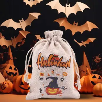 10 шт., многоразовые сумки для лакомств, многофункциональные с различными дизайнами, мешочки для конфет, сувениры на Хэллоуин, принадлежности