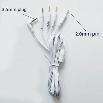 10 Штук Сменных 4-контактных электродных подводящих проводов Соединительные кабели Разъем постоянного тока 3,5 мм Для подключения физиотерапевтического аппарата или блока TENS
