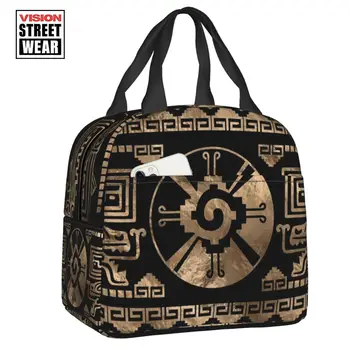 2023 Новая изготовленная на заказ сумка для ланча Mayan Aztec Hunab Ku, женский термоохладитель, изолированные ланч-боксы для детей, школа
