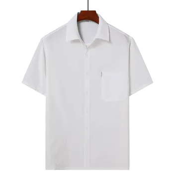 2023 Новая летняя мужская рубашка, модная и удобная мужская однотонная тонкая верхняя одежда с короткими рукавами, деловые повседневные топы 39/44