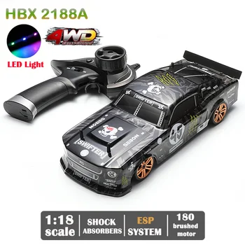 HBX 2188A 1/18 Полноприводный Радиоуправляемый Автомобиль Профессиональная Взрослая Дрифтерная Модель Автомобиля Высокоскоростная Зарядка Детский Пульт Дистанционного Управления GTR Racing Ca