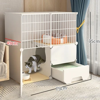 Nordic Cat Cages Home, Домашняя Кошачья вилла, Ящик для кошачьего туалета, Встроенный Кошачий домик, Кошачий шкаф, Роскошная Супер Большая клетка для кошек свободного пространства