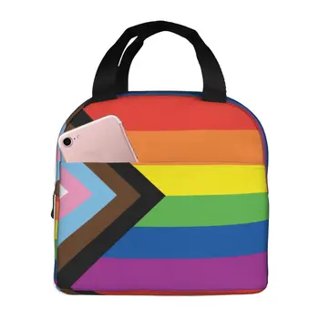 Progress Pride Flag, 3x5 футов, с флагом Poly Rainbow, включительно, сумка для ланча для мужчин, женщин, детей, Переносная термосумка для холодильника, Офисная
