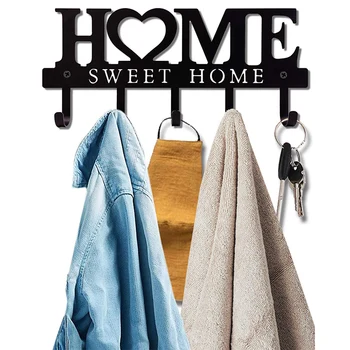 Sweet Home Черный металлический Балкон, настенная вешалка для одежды, Держатель для ключей, Кухонный органайзер, вешалки для ванной комнаты, вешалки для хранения