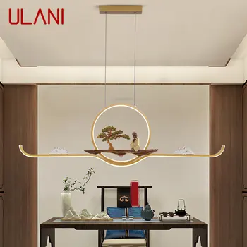 ULANI Современная светодиодная потолочная люстра 3 цветов, китайский креативный чайный домик Дзен, Подвесной светильник для кабинета, столовой