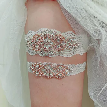 Блестящие кристаллы, жемчуг, свадебные подвязки для ног, сексуальный подарок для жены, любовницы, Эластичное обручальное кольцо для невесты