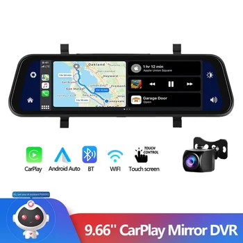 Видеорегистратор 4K CarPlay Зеркальный Монитор Камера Android Автоматическая Навигация Сенсорный Экран Видео Заднего Вида Автомобильный Видеорегистратор Черный Ящик Голосовое Управление