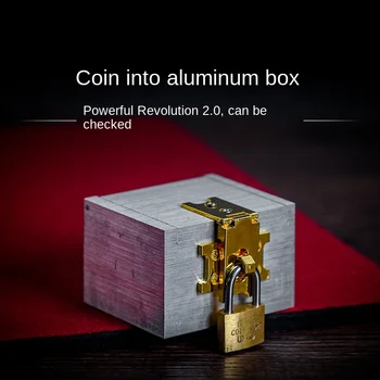 Волшебный реквизит крупным планом неопровержимая коробка 2.0 power revolution монеты в алюминиевой коробке можно проверить