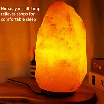 Гималайская хрустальная соляная лампа USB LED Атмосферный Светильник, Очиститель воздуха, ночник, Декоративная лампа для спальни, гостиной, Штепсельная вилка США