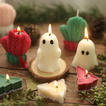 Декор для Хэллоуина, Ароматическая свеча с привидением, Креативное Бездымное Современное украшение для дома, Ароматические свечи, Подарочные свечи для гостей, Мини-свеча