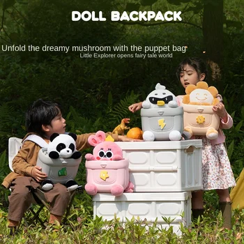 Детский кукольный рюкзак с одинарной и двойной защитой от гребня на открытом воздухе, уменьшающий нагрузку, школьная сумка Panda Sunflower Bunny Duck
