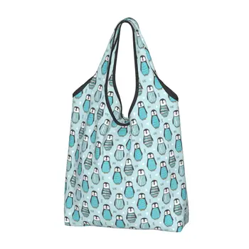Женская Повседневная сумка для покупок Penguins, большая вместительная сумка-тоут, портативная сумка для хранения, складные сумки
