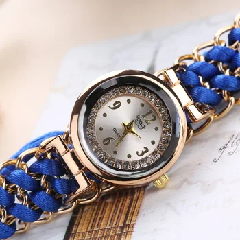 Женские наручные часы с аналоговым кварцевым механизмом и цепочкой для вязания Модный Простой стиль Кварцевые наручные часы Reloj Mujer
