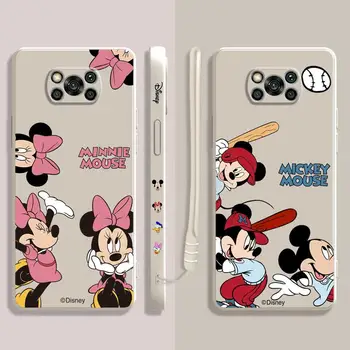 Жидкий Чехол Для Xiaomi POCO X3 X4 NFC M3 M4 M5 Pro F3 GT для Mi 10 11 12 Lite 12T 11T 10S 10T Disney Mickey Minnie Play Ball