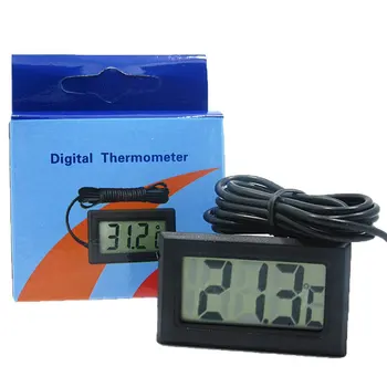 ЖК-цифровой термометр без аккумулятора, мини-термометр с морозильной камерой, электронный термометр для помещений и улицы с датчиком