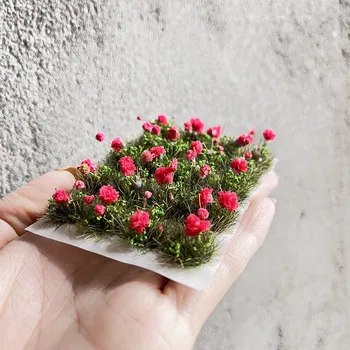Креативная 20шт модель мини-цветка, высота цветка 20 мм, стол из травяного песка, материал для поделок, искусственная трава, миниатюрное травяное кустарниковое растение