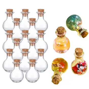 Крошечная стеклянная бутылочка, маленькие стеклянные бутылочки с крышками, 10 упаковок, мини-стеклянные бутылочки для свадебной вечеринки, бутылка для пожеланий для дома