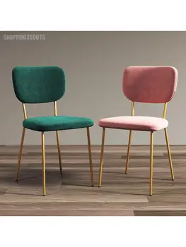 Легкий Роскошный обеденный стул, современный минималистичный домашний стул с одной спинкой, стул для макияжа в стиле отеля Nordic Restaurant Ins из кованого железа