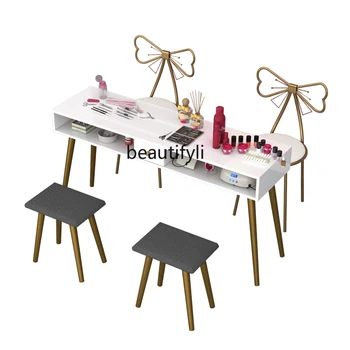 Маникюрный стол, набор из одного стола и стула, двойной Минималистичный современный скандинавский стиль