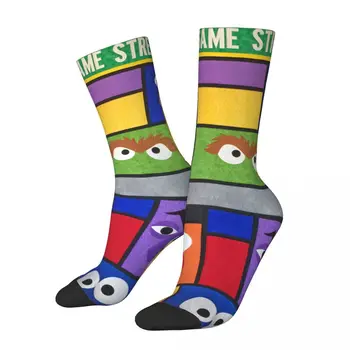 Мужские носки Elmo квадратного цвета в стиле ретро, сериал 