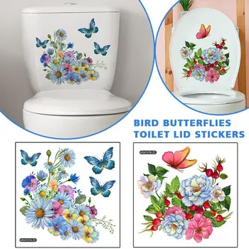 Наклейка с цветами и птицами на стену, декор для ванной, туалета, гостиной, кабинета, украшения для дома, наклейки украшают