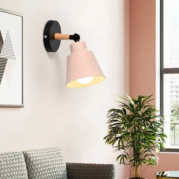 Настенный светильник, железный креативный простой красочный настенный светильник для прохода, детская комната, прикроватная лампа для спальни, ночник