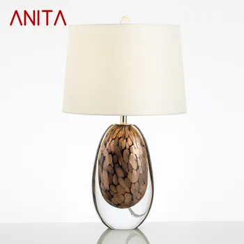 Настольная лампа ANITA Nordic Glaze Современное искусство Гостиная Спальня Кабинет Отель LED Индивидуальность Оригинальность Настольная лампа
