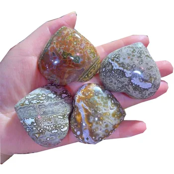 Натуральные целебные кристаллы камни Красивая океанская яшма кварц драгоценный камень каменные сердечки 1ШТ