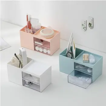Новая пластиковая коробка для косметики, Двойной ящик для хранения в спальне и ванной, простой ящик для хранения ювелирных изделий на рабочем столе.