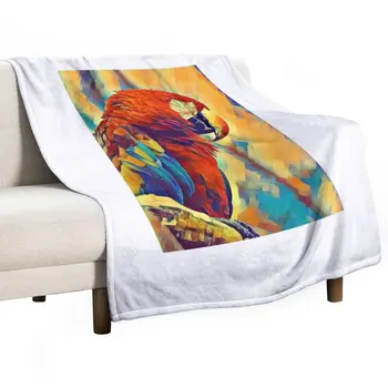 Новое красочное одеяло с попугаем, предметы первой необходимости для комнаты в общежитии, дизайнерские одеяла