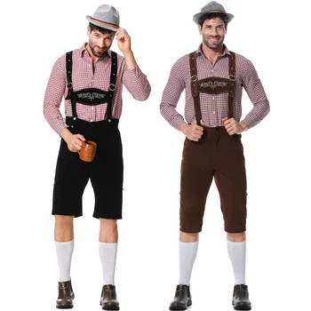 Новый традиционный немецкий костюм для мужчин на карнавале Октоберфест, традиционный пивной костюм