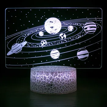 Ночник Космос Космос Галактика Ночник Солнечная Система 3D Оптическая иллюзия Свет для детей Мальчиков девочек Подарок на День рождения Освещение