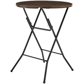 Опоры 31-дюймового круглого раскладного стола с высокой столешницей из орехового дерева Укрепляют металлический каркас и ножки, повышая прочность