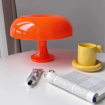 Оранжевая настольная лампа с датским грибом, декоративное освещение для спальни, внутреннее освещение, настольная лампа, прикроватные лампы, декоративное освещение