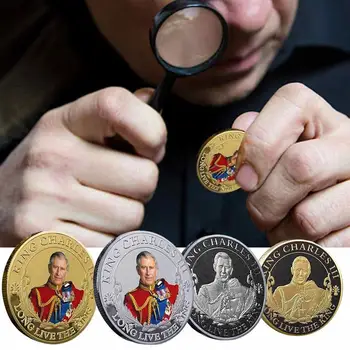 Памятная монета для коронации короля Англии Карла III Коллекционный металлический Памятный двусторонний значок