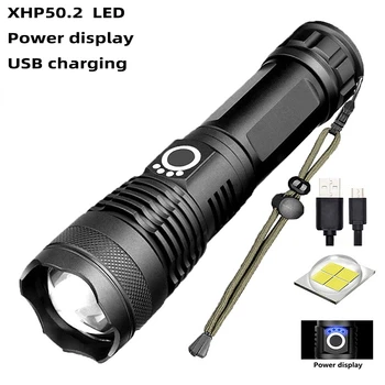 Перезаряжаемый охотничий фонарик Super Flash с ярким зумом, мощный фонарь высокой мощности, USB-фонарик 18650