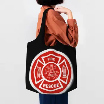 Пожарно-спасательные продуктовые сумки с милым принтом, холщовые сумки для покупок, сумки через плечо, прочные пожарные сумки, сумки