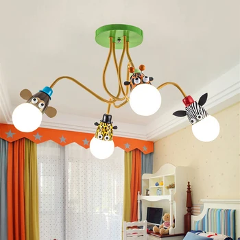 Потолочный светильник для детской спальни LED современный минималистичный мультфильм животных гостиная детский сад внутреннее освещение светильники