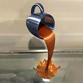 Практичная 8 Цветов Праздничный 3D Эффект Плавающая Кофейная Чашка Художественная Скульптура Из Смолы Кофейная Чашка Художественная Скульптура Украшение Дома