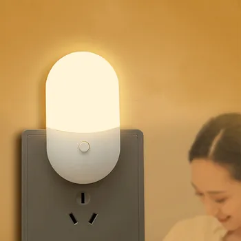 Прикроватная лампа светодиодный мини-ночник EU US Plug Защита глаз Ночной светильник Детский подарок Использование для спальни гостиной Кормления ребенка