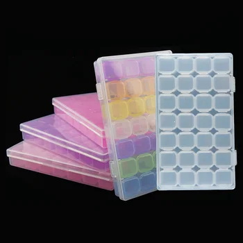 Регулируемая Прозрачная пластиковая коробка для хранения с 28 сетками, подходит для ювелирных изделий, сережек, бусин, шурупов, коробки для хранения мелких аксессуаров