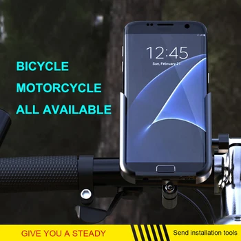 Руль велосипеда с поддержкой мобильного телефона из алюминиевого сплава с поворотом на 360 градусов, поддержка мобильного телефона, Ударопрочное велосипедное снаряжение