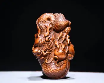 Ручная фигурка дракона ручной работы из самшита из китайской коллекции
