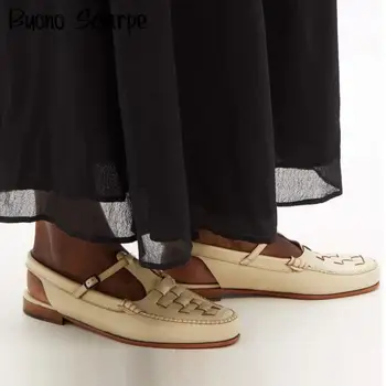 Сандалии-гладиаторы дизайнерского плетения в стиле ретро, женские сандалии на плоской подошве с ремешками и пряжками, летняя уличная универсальная современная обувь Zapztos Mujer
