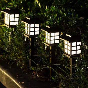 Светодиодные дома Солнечные фонари для дорожки Водонепроницаемая наружная солнечная лампа для сада