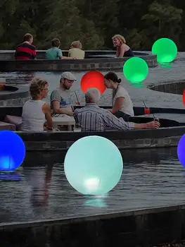 Светодиодные светящиеся огни для бассейна, плавающие огни для бассейна, шары, наружный водонепроницаемый шаровой светильник, декоративный светящийся шар с дистанционным управлением