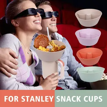 Силиконовая Закуска Для Портативного Стадиона Stanley Cup Tumbler Snacks Cup Snack Bowl 40oz 4 Отсека Многоразовых Закусочных Тарелок C8J0