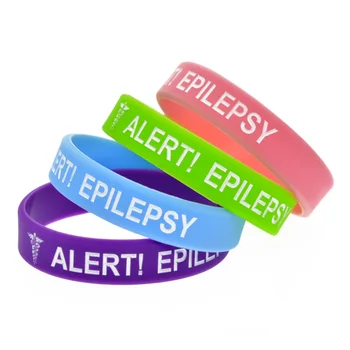 Силиконовые браслеты для предупреждения эпилепсии детского размера, 4 шт.