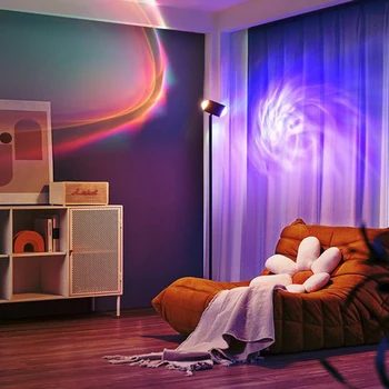 Скандинавский дизайн Италии, радужный напольный светильник, современная светодиодная подсветка для атмосферы, проекция закатов, торшер для гостиной, спальни